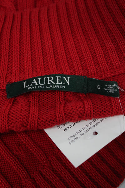 Lauren Ralph Lauren Unisex Full Zip High Neck Red Sweater Size S