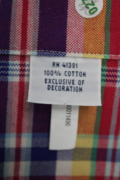 Ralph Lauren Blue Label Mens Cotton Plaid Button Up Shirt Red Size S