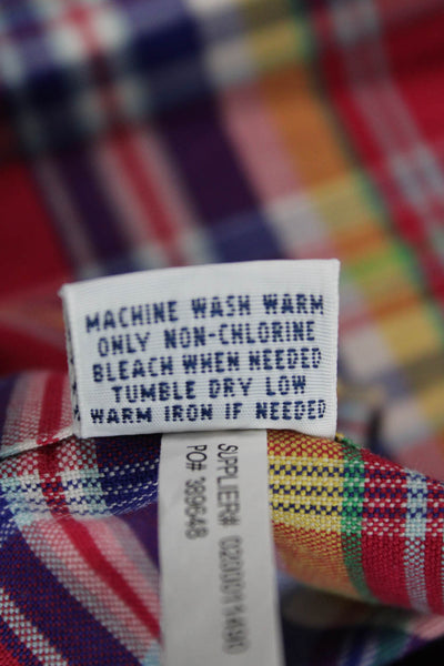 Ralph Lauren Blue Label Mens Cotton Plaid Button Up Shirt Red Size S