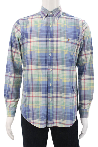 Ralph Lauren Mens Cotton Plaid Button Up Shirt Purple Size S