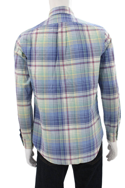 Ralph Lauren Mens Cotton Plaid Button Up Shirt Purple Size S
