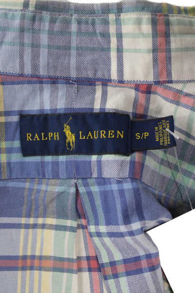 Ralph Lauren Mens Cotton Plaid Button Up Shirt Purple Size S