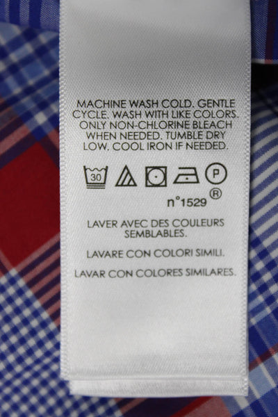 Ralph Lauren Blue Label Mens Cotton Plaid Button Up Shirt Blue Size M