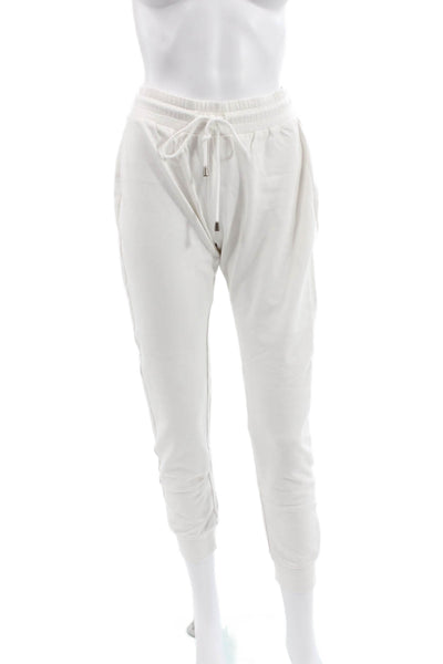 Kimberly Taylor Womens Jogger Pants White Cotton Drawstring Size S