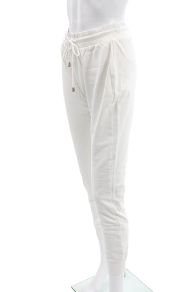 Kimberly Taylor Womens Jogger Pants White Cotton Drawstring Size S