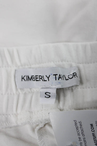 Kimberly Taylor Womens Jogger Pants White Cotton Drawstring Size S