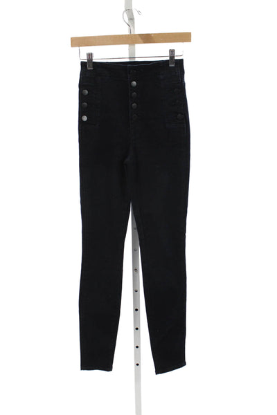J Brand Womens High Waist Black Jeggings 29 Inseam Size 25