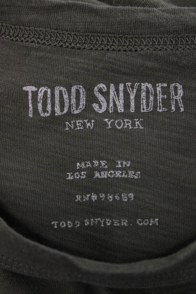 Todd Snyder Mens Green Army Cotton Short Sleeve Crew Neck T-Shirt Size M