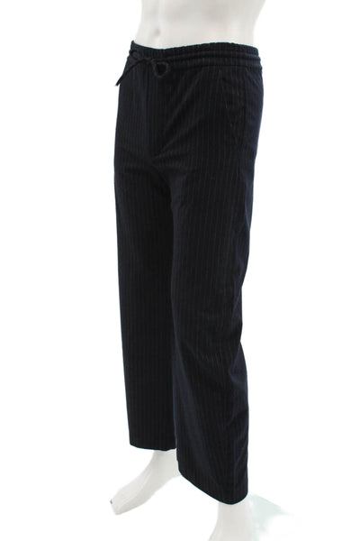 Zara Mens 2 Piece Dark Blue Striped Suit Jacket Pants Size XS