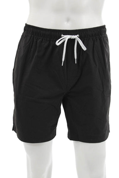 Everlane Mens Black Recycled Nylon Drawstring Beach Shorts Size M