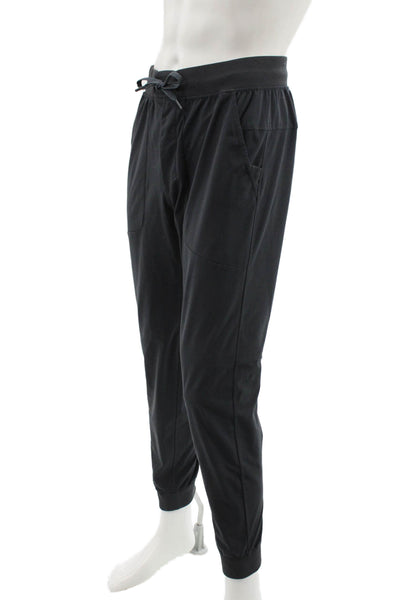 Lululemon Mens Jogger Pants Black Drawstring Polyester Size M