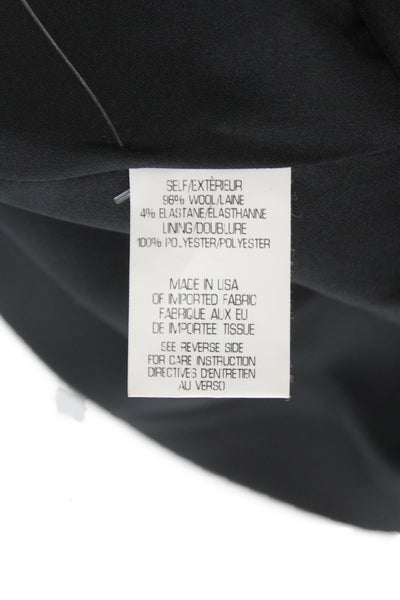 Theory Womens Classic Wool Blend Blazer Black Collared Long Sleeve Size 0