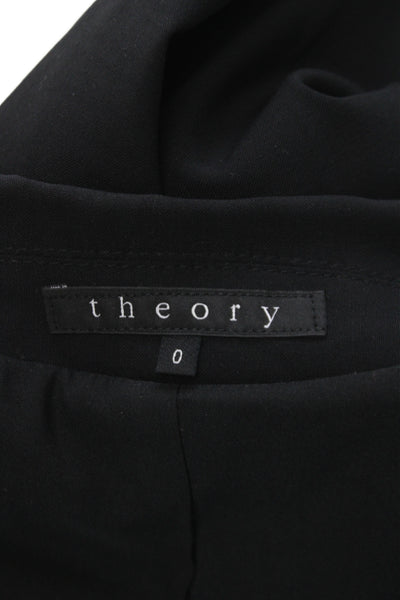 Theory Womens Classic Wool Blend Blazer Black Collared Long Sleeve Size 0