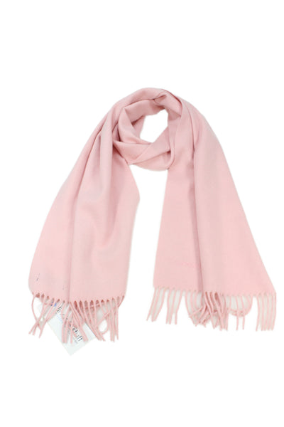 Burberry London Women's Fringe Edge Cashmere Scarf Pink Size 60" X 12"