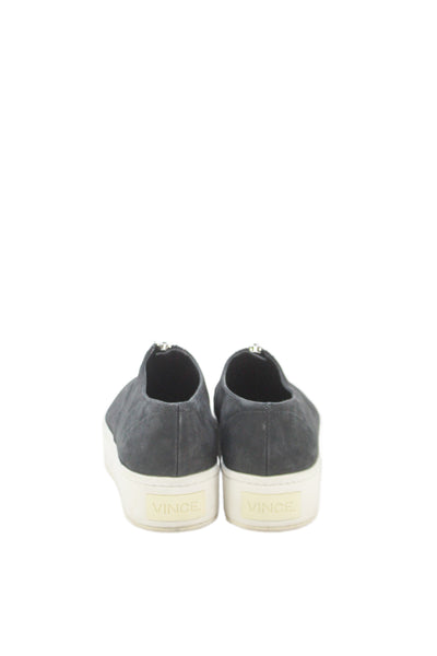 Vince Women's Suede Platform Zip Closure Sneakers Black Size 7
