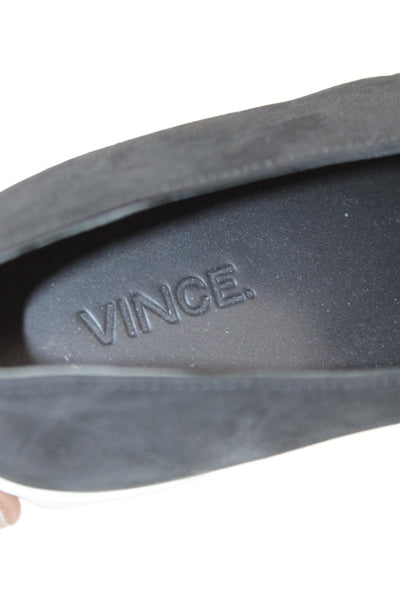 Vince Women's Suede Platform Zip Closure Sneakers Black Size 7