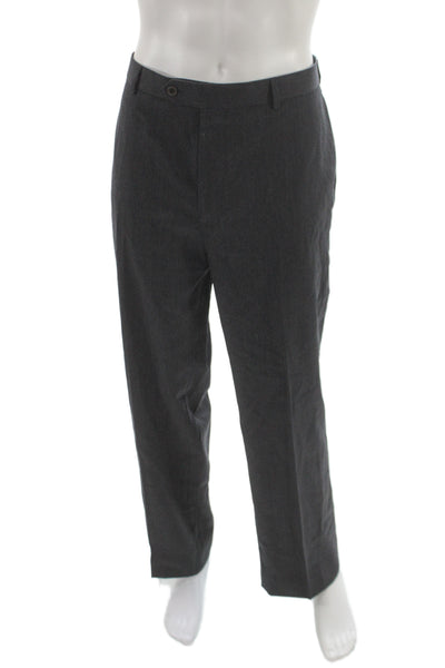 Brooks Brothers Mens Dress Pants Dark Gray 100% Wool Big & Tall Size 40