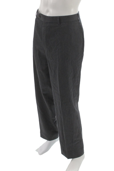Brooks Brothers Mens Dress Pants Dark Gray 100% Wool Big & Tall Size 40