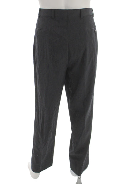 Brooks Brothers Mens Dress Pants Dark Gray 100% Wool Big & Tall Size 40