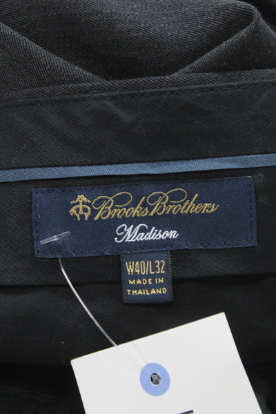 Brooks Brothers Mens Dress Pants Dark Gray 100% Wool Big & Tall Size 40