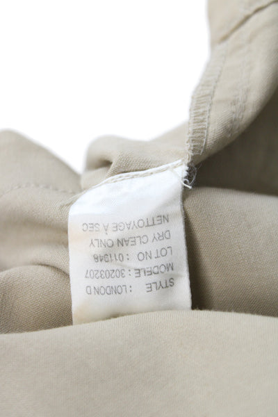 Theory Unisex Beige Army Capri Cargo Pants Button Linen Viscose Size M