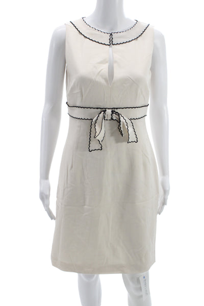 RED Valentino Women Sheath Dress Beige Collared Sleeveless Polyester Size S