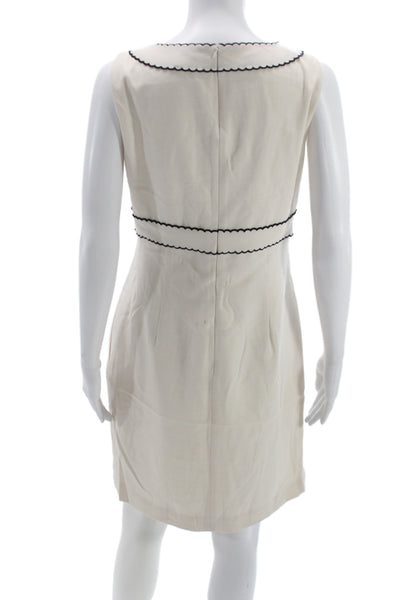 RED Valentino Women Sheath Dress Beige Collared Sleeveless Polyester Size S