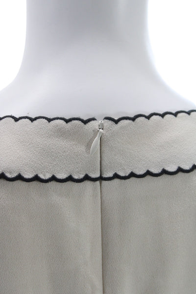 RED Valentino Women Sheath Dress Beige Collared Sleeveless Polyester Size S