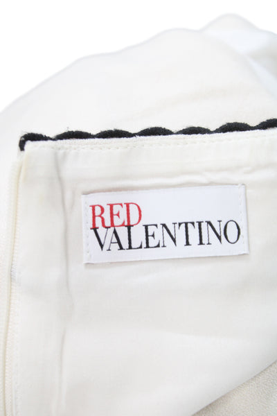 RED Valentino Women Sheath Dress Beige Collared Sleeveless Polyester Size S