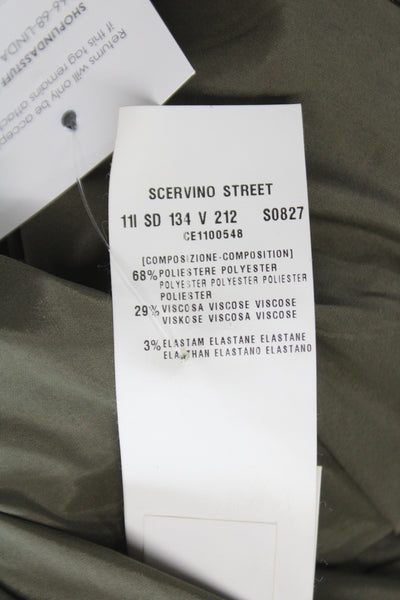 Scervino Street Women Sheath Pencil Dress Green Tie Sleeveless Size 8
