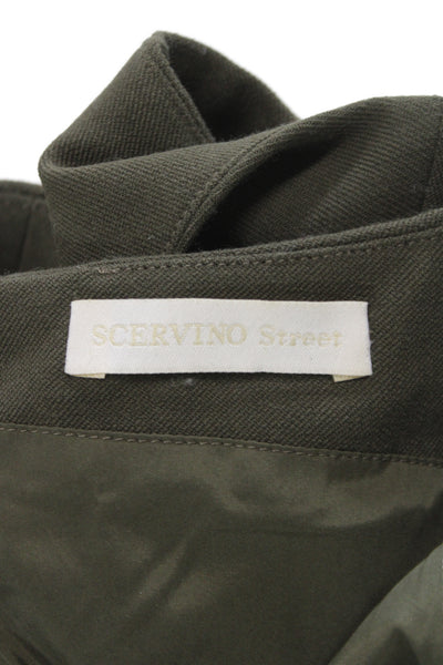 Scervino Street Women Sheath Pencil Dress Green Tie Sleeveless Size 8