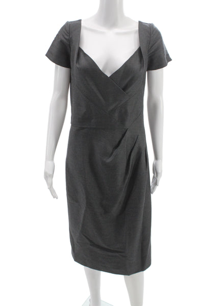 Dsquared2 Womens Sheath Pencil Dress Dark Gray Square Neck Short Sleeve Size 46