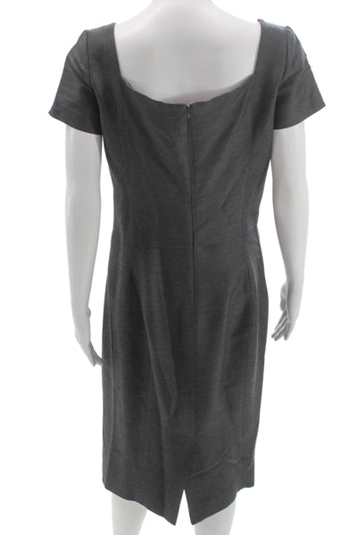 Dsquared2 Womens Sheath Pencil Dress Dark Gray Square Neck Short Sleeve Size 46