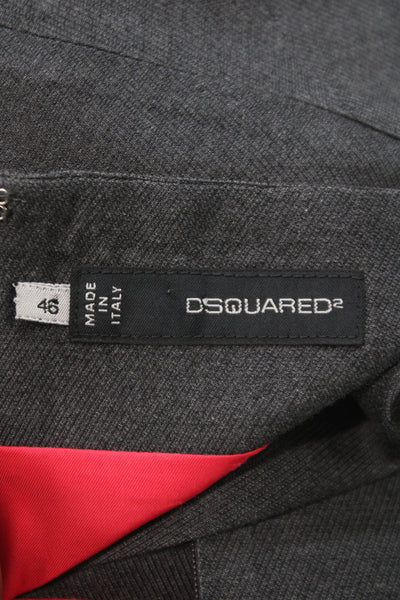 Dsquared2 Womens Sheath Pencil Dress Dark Gray Square Neck Short Sleeve Size 46