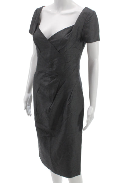 Dsquared2 Women Sheath Pencil Dress Dark Gray Knee Length Size 42