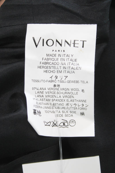 Vionnet Women Shift Tank Dress Black Virgin Wool Knee Length Size 40