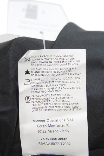 Vionnet Women Shift Tank Dress Black Virgin Wool Knee Length Size 40