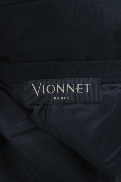 Vionnet Women Shift Tank Dress Black Virgin Wool Knee Length Size 40