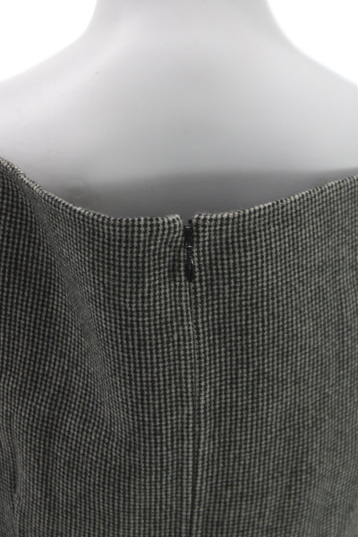 Dsquared2 Women Sheath Pencil Dress Dark Gray 100% Wool Square Neck Size 44