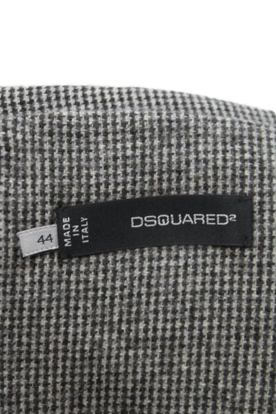 Dsquared2 Women Sheath Pencil Dress Dark Gray 100% Wool Square Neck Size 44
