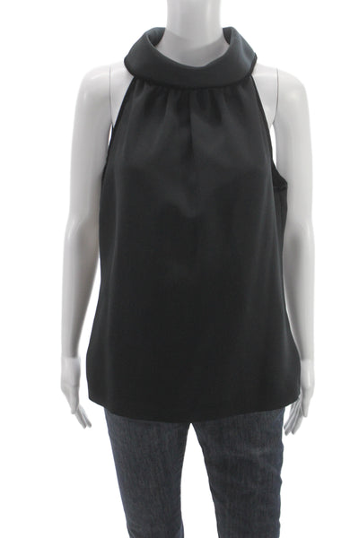 STS Sail To Sable Womens Black Mock Neck Sleeveless Blouse Classic Size M