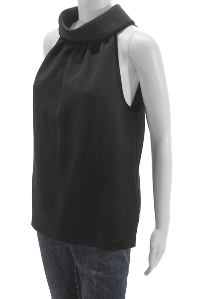 STS Sail To Sable Womens Black Mock Neck Sleeveless Blouse Classic Size M