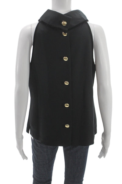 STS Sail To Sable Womens Black Mock Neck Sleeveless Blouse Classic Size M