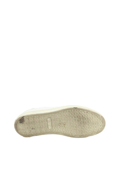 Tom Ford Mens Leather Low Top Lace Up Sneakers White Size 10