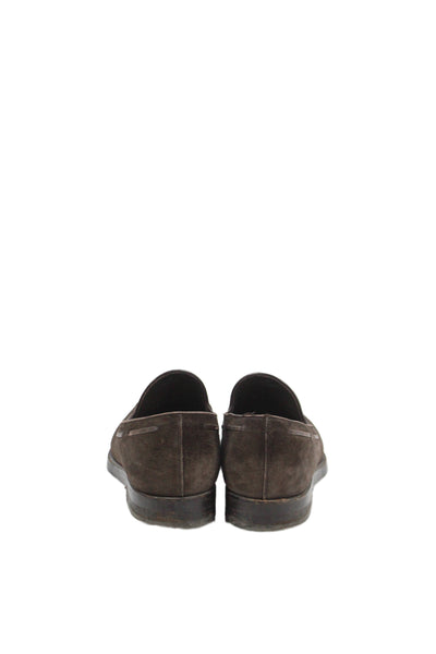 Tods Mens Suede Slide On Casual Loafer Shoes Brown Size 8