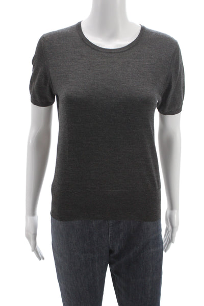 Bamford Womens Basic Dark Gray Crew Neck Short Sleeve T-Shirt Size M