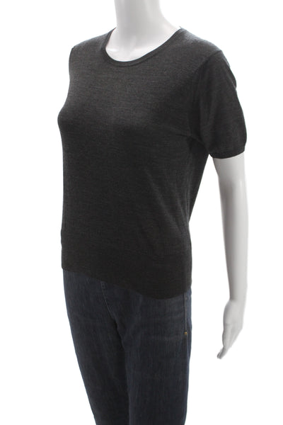 Bamford Womens Basic Dark Gray Crew Neck Short Sleeve T-Shirt Size M