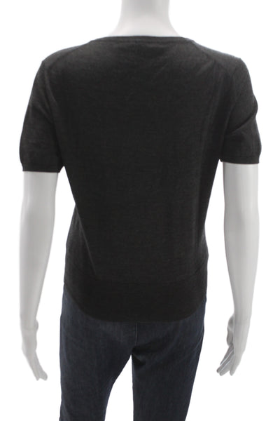 Bamford Womens Basic Dark Gray Crew Neck Short Sleeve T-Shirt Size M