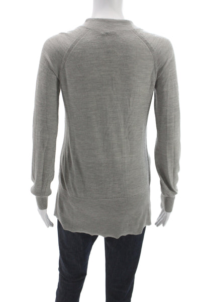 Peter Som Unisex Gray Cotton V Neck Button Long Sleeve Cardigan Size XS