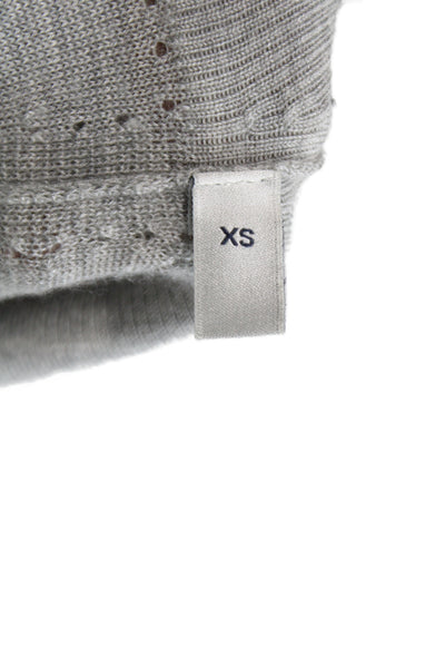 Peter Som Unisex Gray Cotton V Neck Button Long Sleeve Cardigan Size XS